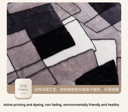 Double-layer Thick Plush Blanket Warm Skin Friendly in Winter Quilt Multiple Non Shedding Prints High Quality Bedding Article
