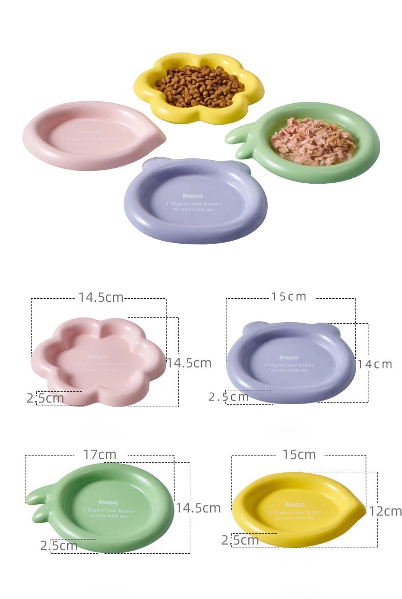 Cat Ceramic Food Basin Pet Small Size Canned Snack Feeding Dish Bowls Puppy Cute Eating Feeders Kitten Supplies.