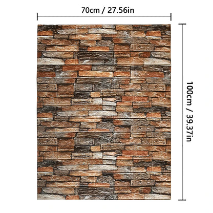 Retro Brick Pattern Room Decor PVC Home Decorations 3D Wallpaper Foam Wall Stickers DIY Self-adhesive 70cmX1m Renovation