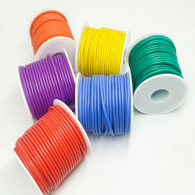 Soft Silicone Wire 16awg 18awg 20awg 22awg 24awg 26awg 28awg 30awg Stranded Tinned Copper High Temperature Cables.