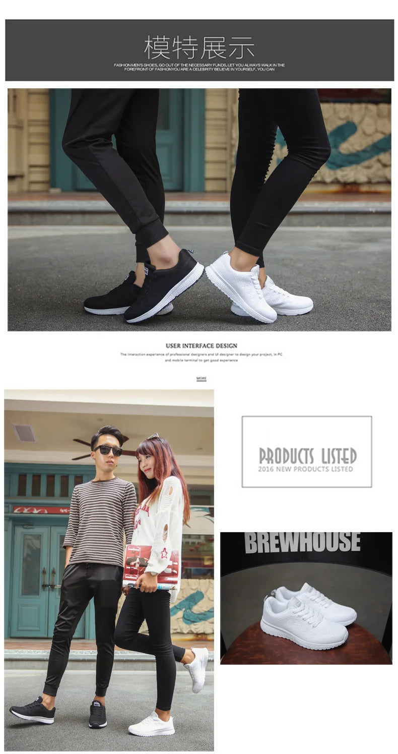 Fashion Breathable Women Casual Shoes  Walking Mesh Flat Shoes Woman White Sneakers Women 2022 Tenis Feminino Female Shoes.