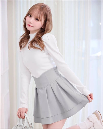 Japanese Lolita Black Skirts Women 2025 Spring Autumn New Radian Waistline Slim Short Pleated Skirt Female Mini Skirt Culottes