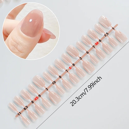 150Pcs M/S/XS Ice Nude Short Oval False Nail French Glossy Matte Simple Press on nails Nude Almond Full Cover Acrylic Fake Nails.