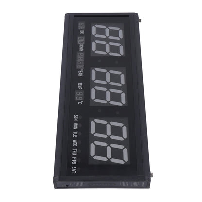 220 V große LED-Digital-Wanduhr, Zeit, Temperatur, Datum, Woche, Anzeige, automatischer Dimmer, leuchtende, leise Tischuhr, Wanduhr, 48 x 19 cm