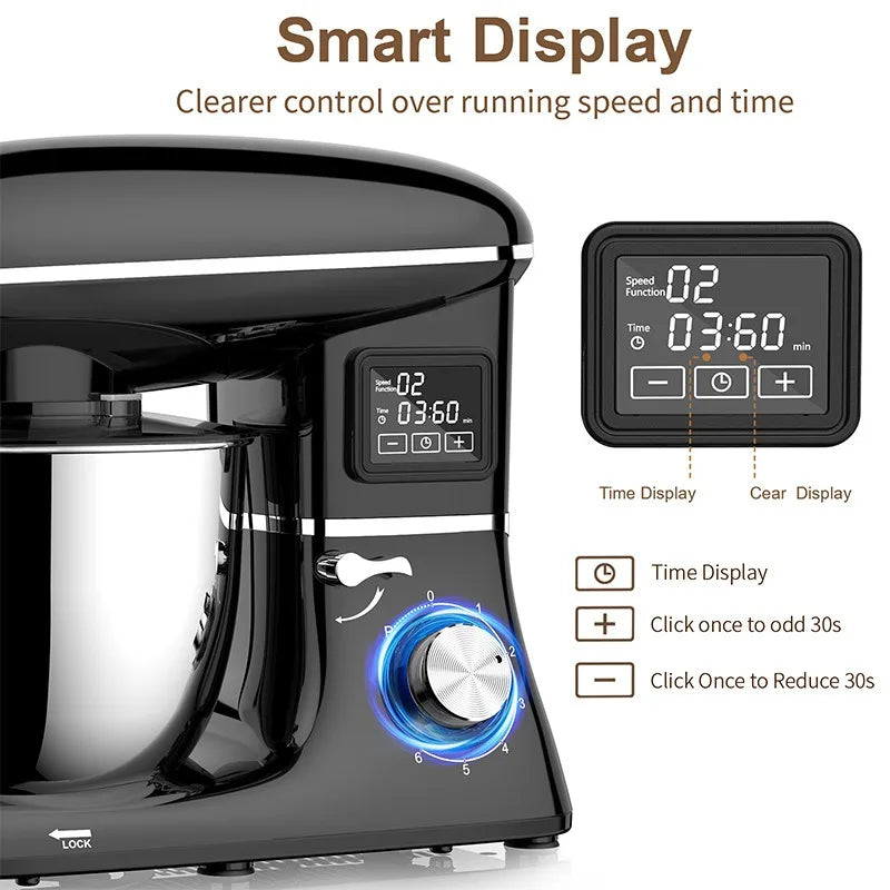 220V Powerful Stand Mixer Electric Blender Household Automatic Timing Hair Noodles Flour-Mixing Machine Commercial stand mixer.