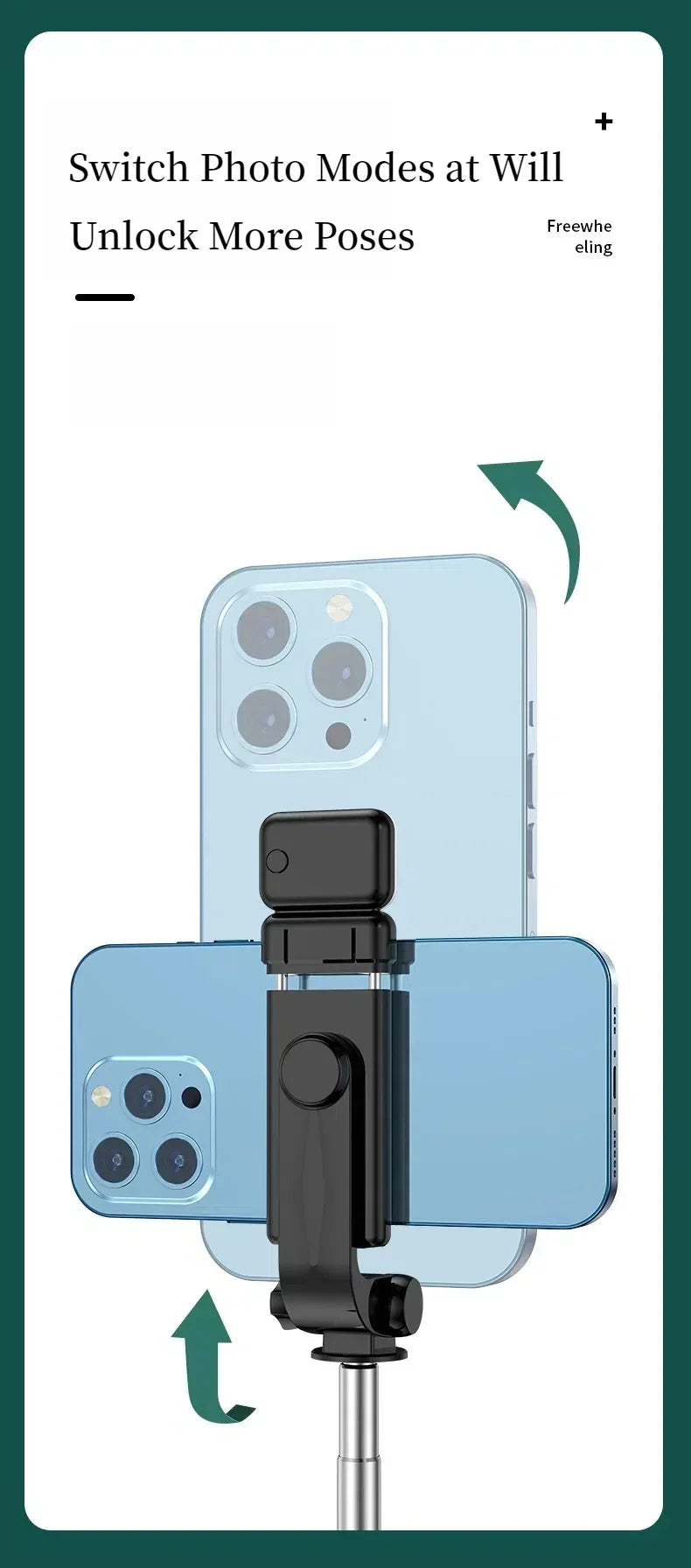 Cell Phone Selfie Stick Tripod Blue-tooth Remote Wireless Selfi Stick Phone Holder Stand with Beauty Fill Light for Phone.