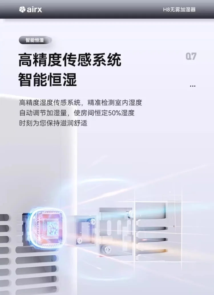 220V airx Humidifier No Mist Quiet Bedroom Cool Mist Evaporative for Baby Nursery Home Office Winter H8 BE