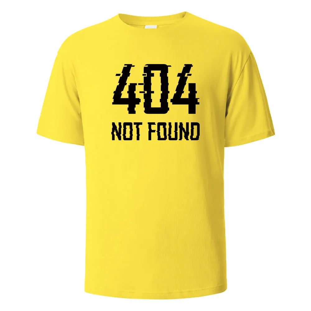 404Not Found Print T-Shirt Summer Tees For Men Women 100% Cotton O-neck Oversize Casual Short sleeved Tops