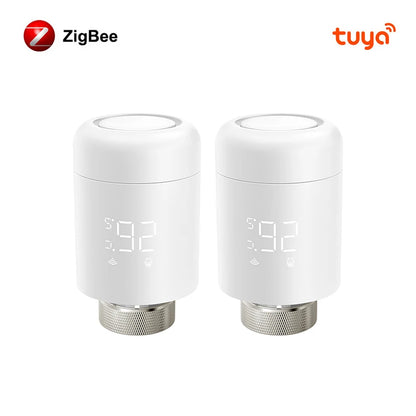 AVATTO 1~6PCS Tuya ZigBee TRV Radiator Actuator Valve,Smart Thermostat Temperature Controller Works With Alexa,Google Home,Alice