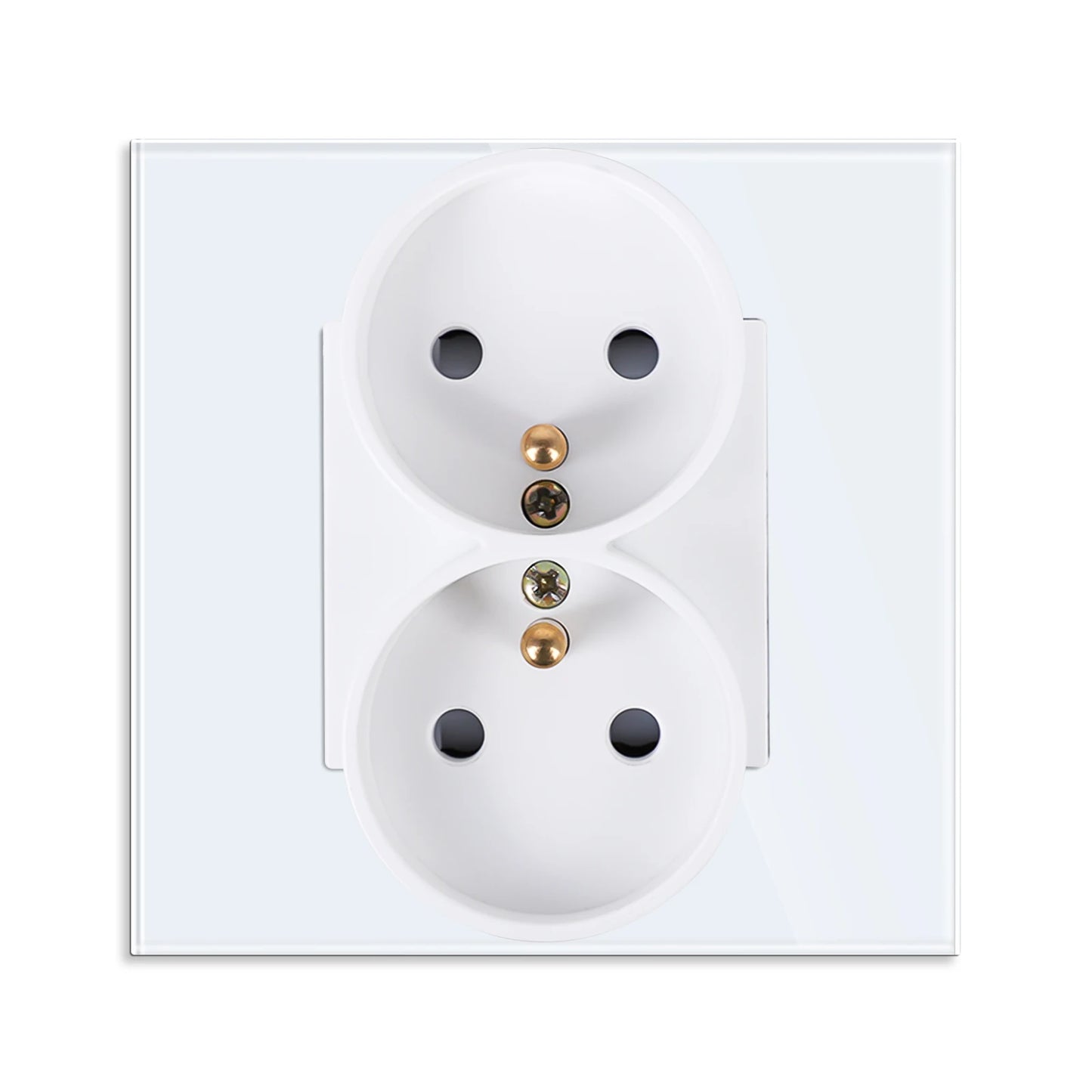 Frankreich Standard Doppelsteckdosen Französische Typ-C-Steckdosen 110-250 V Glasscheibe USB-Ladeanschluss Elektrischer Stecker Heimwerker