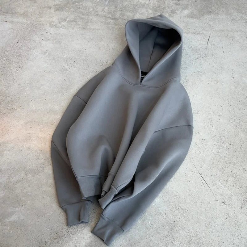 Men Cotton Vintage Tracksuit 2pcs Set Hoodies Straight Pants Casual Loose Hip Hop Sports Hooded Pullover Trousers Y2k Streetwear