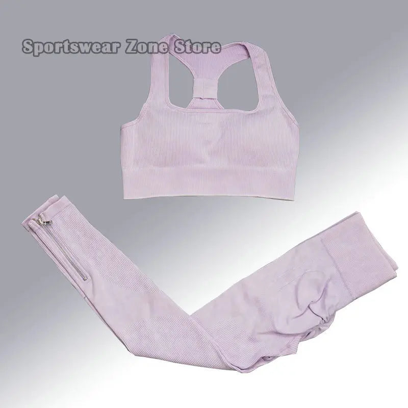 Yoga Suit High Waist Leggings Running Training Tights Sports Outfits Long Sleeve Crop Top Bra Seamless Fitenss Set Fitness Wear