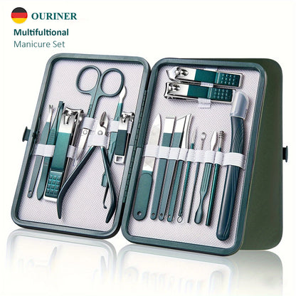 Professional 7/10/12/18 Piece Nail Care Kit Stainless Steel Manicure & Pedicure Set Nail Clipper Set with Travel Case.