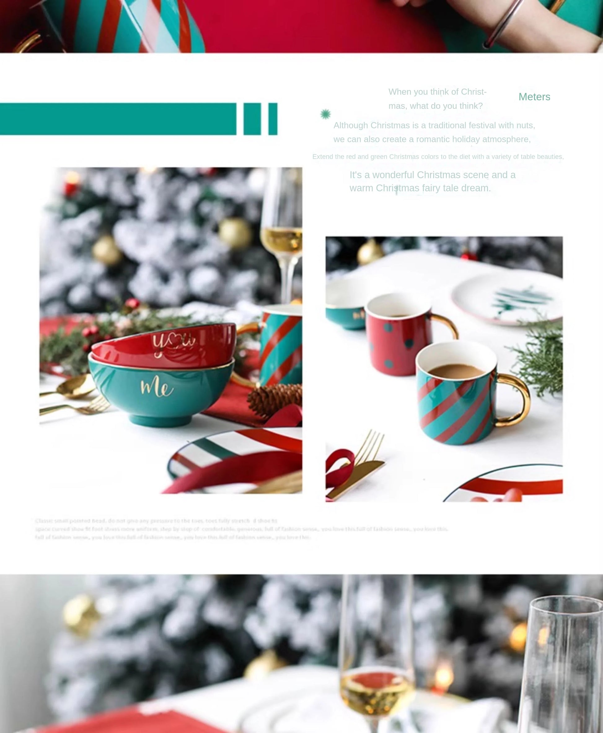 1pc Merry Christmas Ceramic Dinner Dish Plate Set Mug Dessert Cake Pastry Fruit Serving Plate Decorative Tableware.