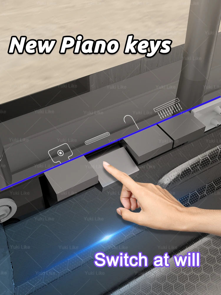 Stainless Steel Waterfall Kitchen Sink Extra Large Single Slot Multifunctional Sinks Digital Display Dishwashing Basin