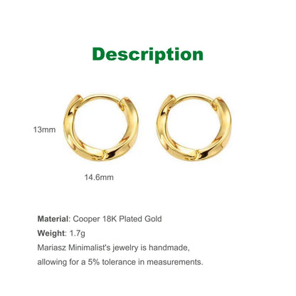 Mariasz Minimalist New Hot Sell Trendy Plated Gold Color Circle Earrings for Women Ear Hoop Earring Classic Jewelry.