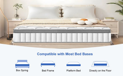 AUTHMIC Orthopädische Matratze 25 cm mit Taschenfedern, 7-Zonen-Rückenstütze, mittelfestes Gefühl, atmungsaktiver, hautfreundlicher Stoff