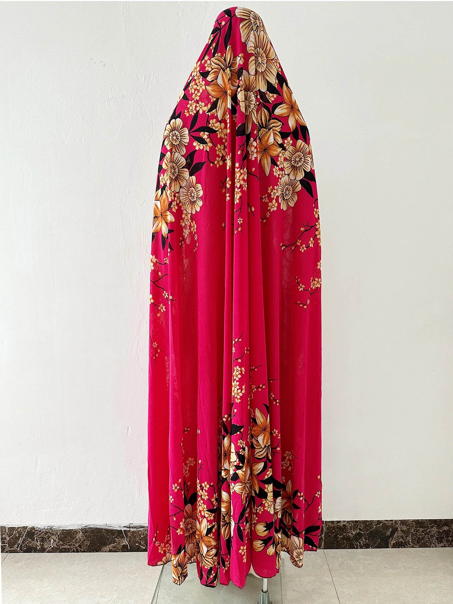 6XL  Muslim Womens Hooded Abaya African Sleeveless Prayer Garment Kaftan Dress With Hijab Floral Dubai Saudi Robe Ramadan