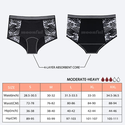 High Waist Period Underwear Lace Mesh Menstrual Panties Women Menstrual Cycle Absorbent Underwear Girl Panties for Monthly