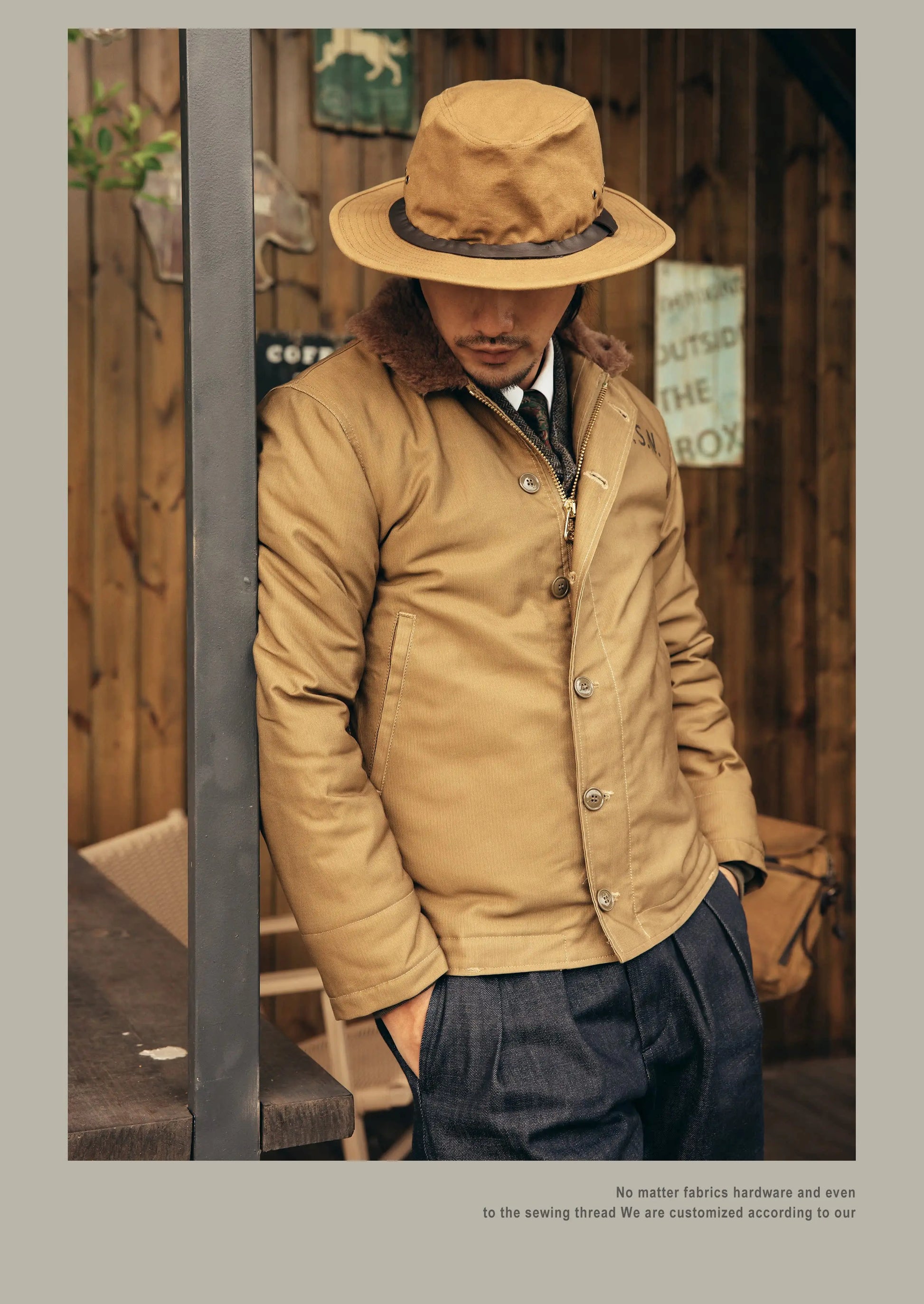 Red Tornado US Size Good Quality Cotton Canvas 70% Wool N1 Jacket N1-0001B.