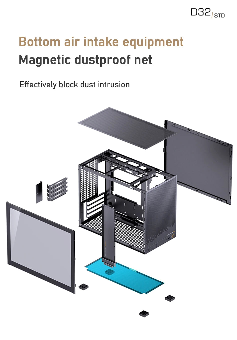 Jonsbo D32 STD/PRO MINI Desktop Case MINI-ITX MATX PC Case Support ATX/SFX Power Supply 240Water Cooling Computer Office Chassis