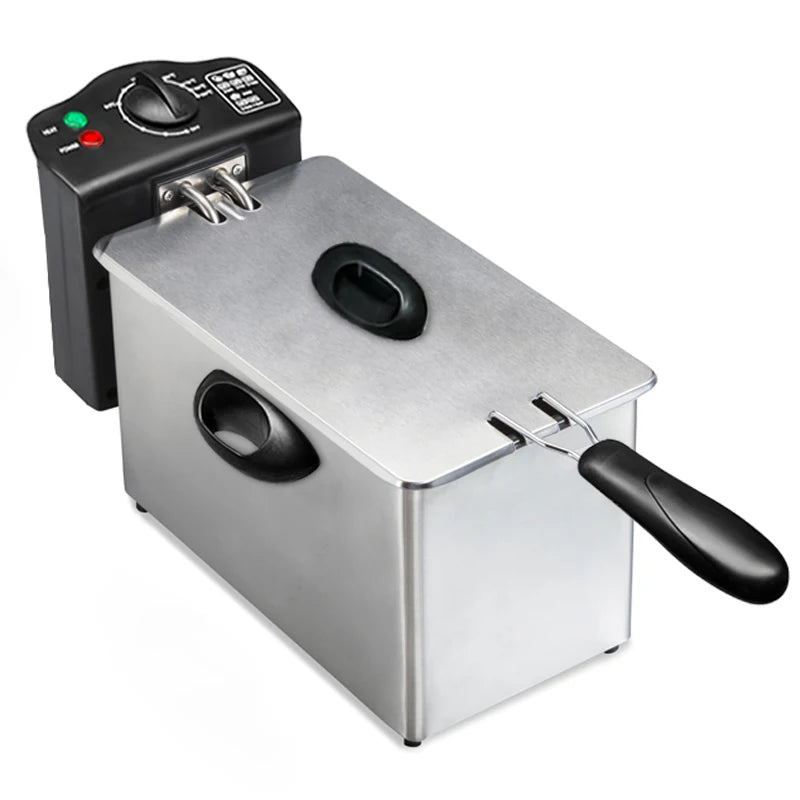 2.5L Electric Deep Fryer Large Capacity Oil Oven Countertop Commercial Fryer for Street Vendors Fried Chicken Fries Pot EU/US.