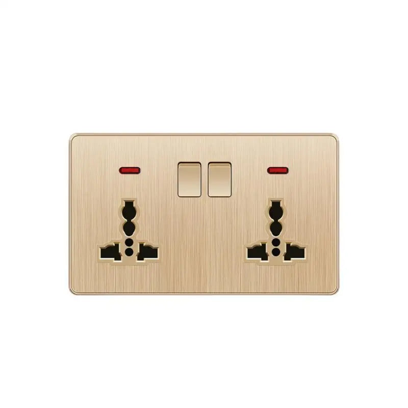 Gold 13A UK Stecker USB Steckdose, Haushalt elektrische licht schalter, universal 5 loch Dual Buchse mit USB Ladegerät, AC110-250V