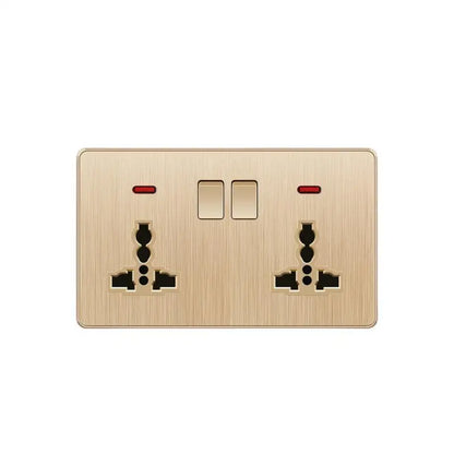 Gold 13A UK Stecker USB Steckdose, Haushalt elektrische licht schalter, universal 5 loch Dual Buchse mit USB Ladegerät, AC110-250V