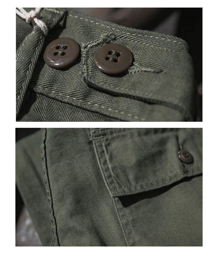 Bronson 1947 Model 838A OD7 Fatigue Utility Pants Men HBT OG-107 Baker Trousers