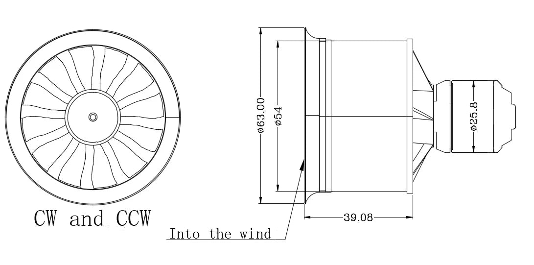 QX-MOTOR 50mm EDF Ducted fan 12 blades CW CCW QF2611 3300/4000/4600/5000KV Brushless motor For FMS freewing RC toy.