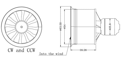 QX-MOTOR 50mm EDF Ducted fan 12 blades CW CCW QF2611 3300/4000/4600/5000KV Brushless motor For FMS freewing RC toy.