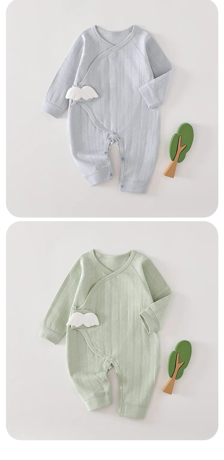 AYNIGIELL Frühling und Herbst 0-6 Monate Baby Strampler Neugeborene Mädchen Jungen 100 % Baumwolle Langarm Kleidung Säuglingsoverall.