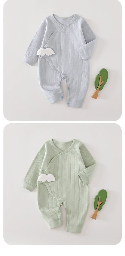 AYNIGIELL Frühling und Herbst 0-6 Monate Baby Strampler Neugeborene Mädchen Jungen 100 % Baumwolle Langarm Kleidung Säuglingsoverall.