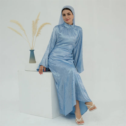Ramadan Satin Shimmer Abaya Damen Dubai Luxury Islam Muslim Kaftan Dresses Kebaya Abayas For Women Robe Musulmane Femme Vestidos