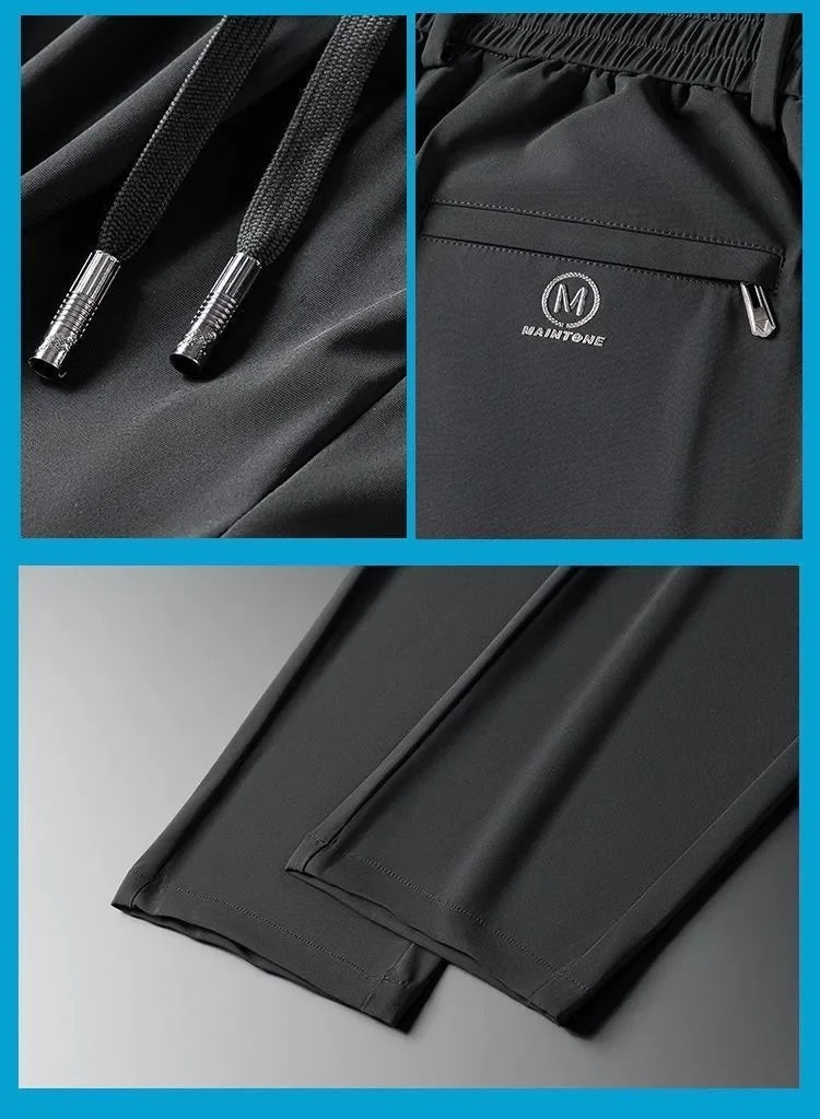 Lässige Herrenhose mit geradem Bein, verschleißfeste Arbeitskleidung für Büro und den täglichen Gebrauch, elastische Taille, lange Sport- und Freizeithose.