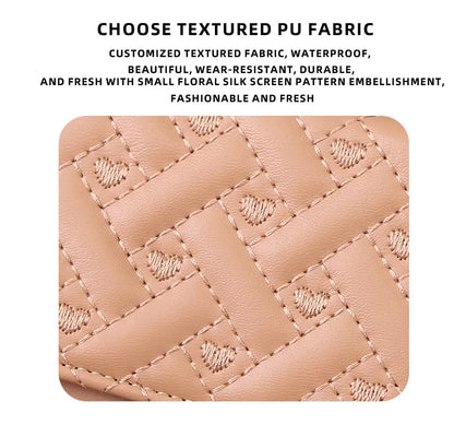 Women's Short Embroidered Love Zero Wallet Zipper Buckle Large Capacity Card Bag Versatile Fashion Simple.