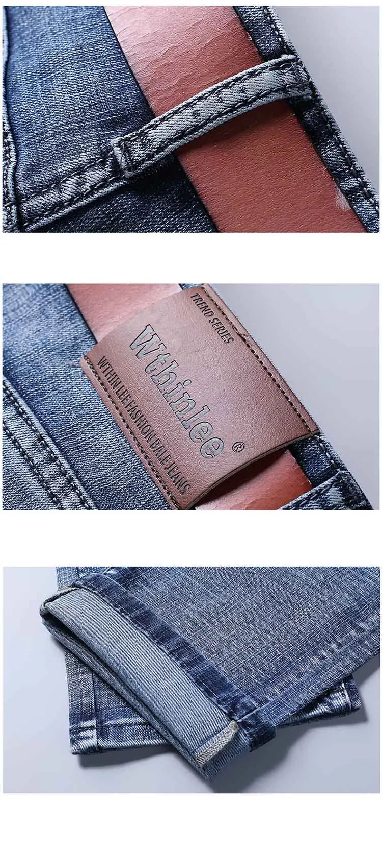 Male  All-match Brand Trousers Four Season Men's High Quality Jeans  Business Casual High Waist Denim Pants Simplicity Cool