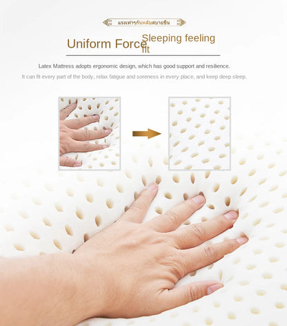 Top-Matratze aus 100 % Naturlatex, hochwertige Latexquelle, flüssig, faltbar, langsame Rückfederung, chinesische Matten mit anpassbarem Baumwollbezug