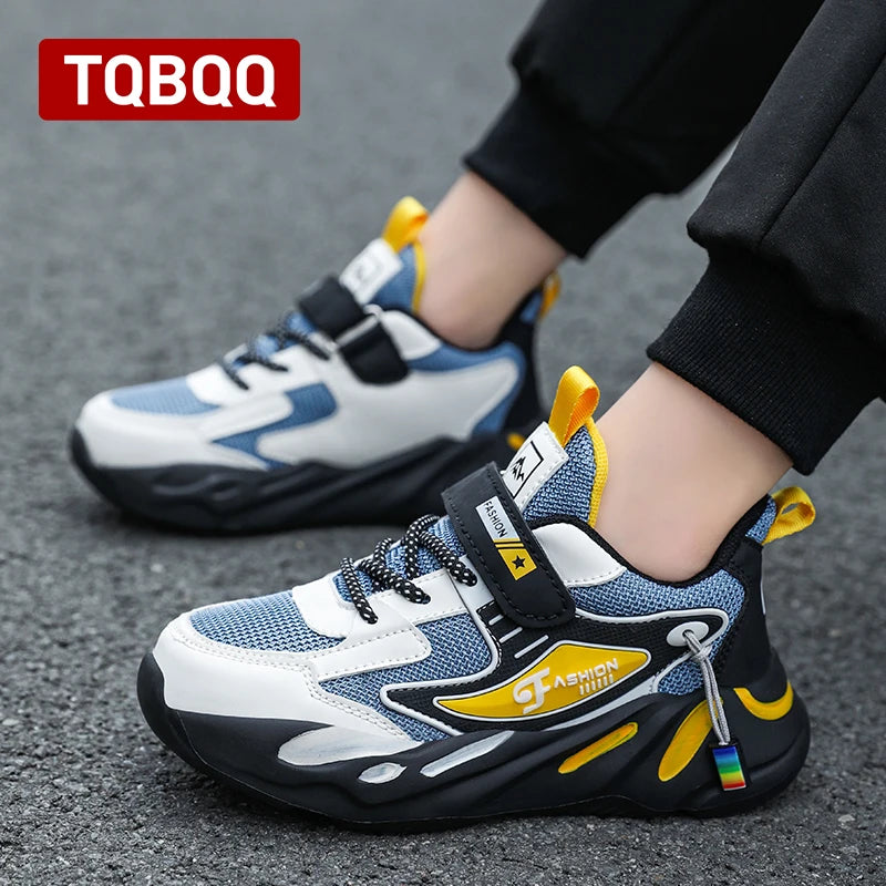 Kids Boy Fashion Trend Casual Sneaker Non-Slip Children's Sports Shoes Breathable Mesh Comfortable Wear.