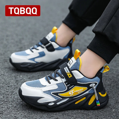 Kids Boy Fashion Trend Casual Sneaker Non-Slip Children's Sports Shoes Breathable Mesh Comfortable Wear.
