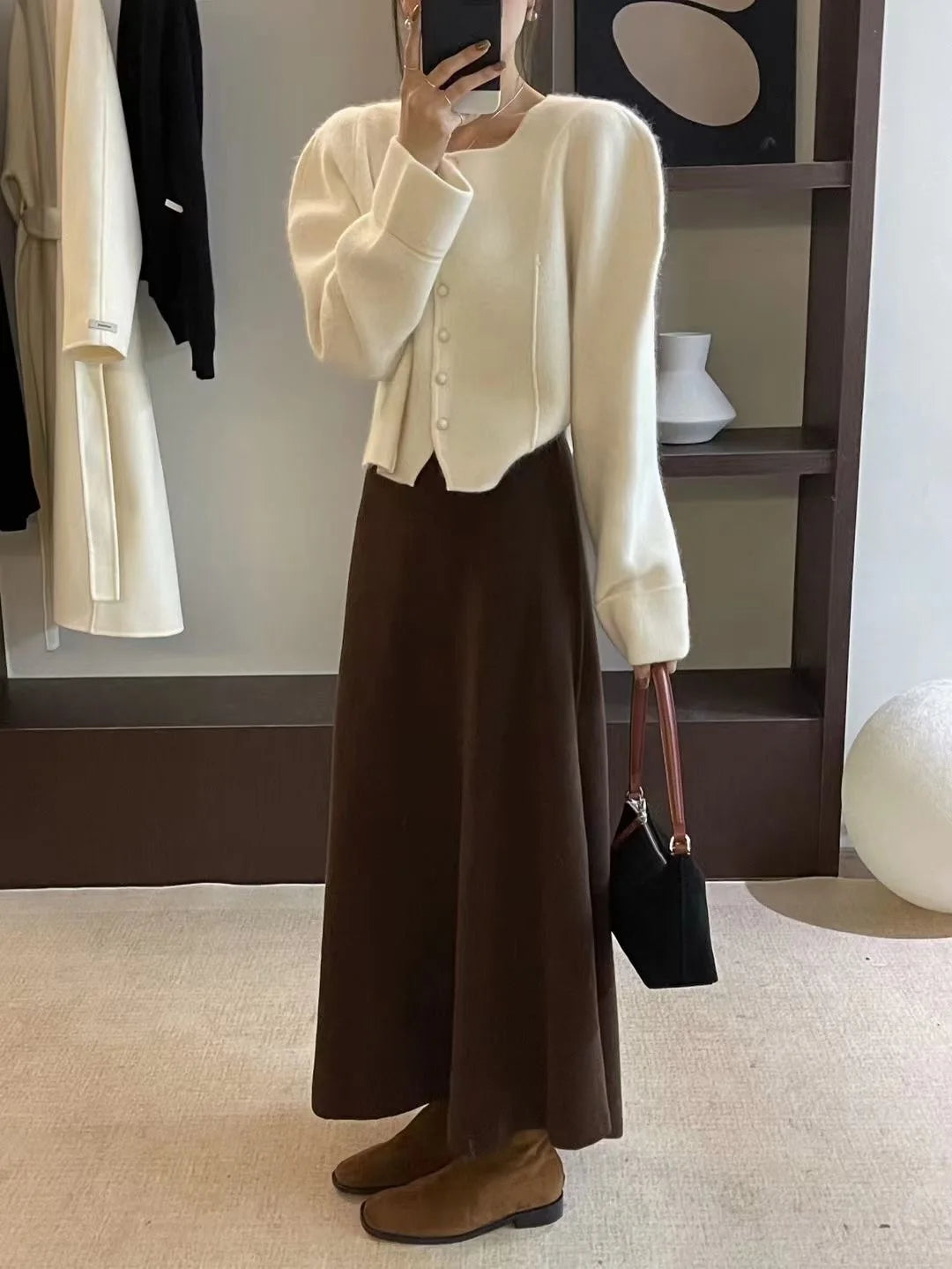 2024 Korean Version of Pure Wool, Super Big Swing Length~ Super Good Quality Big Swing Skirt~.