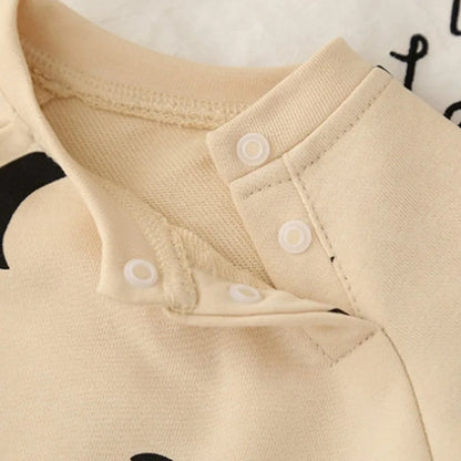 Neugeborener Frühlings- und Wintermode-Anzug mit Mond-Sonnen-Aufdruck, Baumwolle, bequem und weich, 0–12 Jungen und Mädchen, langärmeliger Baby-Body.