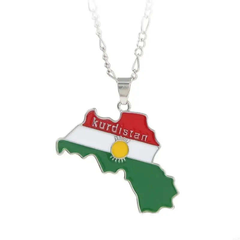 U2JF Unisex Kurdistan Map Pendant Necklace for Women Men Choker Keychain Gift.
