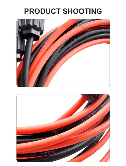 Solar Panel Cable Extension Copper Wire 4mm² 6mm² 2.5mm² 1.5mm² 12 10 14 16AWG 1 Pair PV Solar Cable Connectors Set Solar Wire.