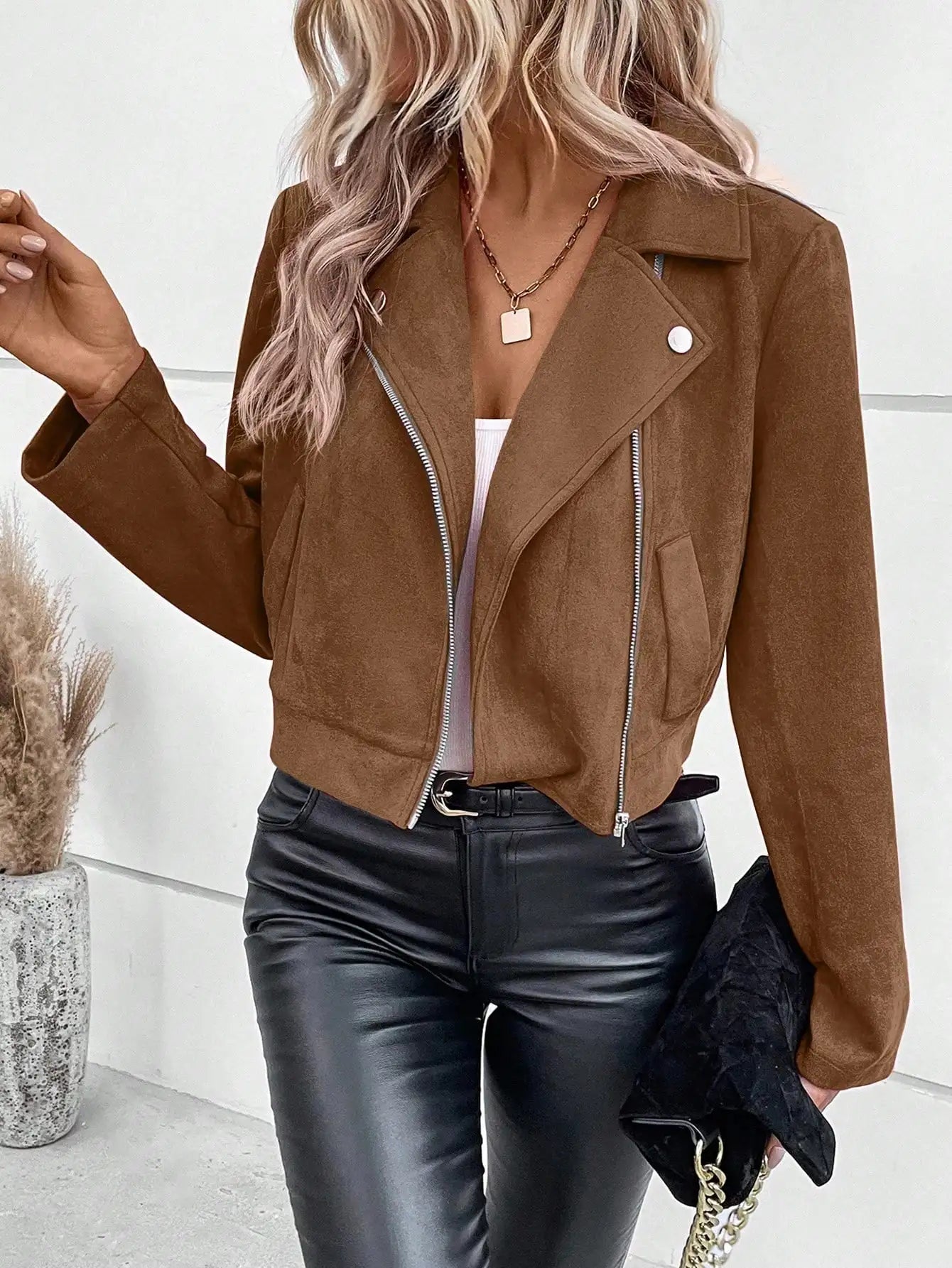 Women Jackets Fashion Autumn Winter Long Sleeve Solid Turn Down Collar Jacket Coat Women Outerwears Chaquetas De Mujer 2025 Q603