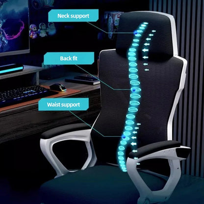 Elektronischer Gaming-Computerstuhl, ergonomische Bürostühle mit Rückenlehne und versteckter Fußstütze, 150-Grad-Neigung, Rollstuhlmöbel