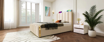 90*200 cm Flachbett, Rahmenbett, Polsterbett Einzelbett, mit gepolstertem Kopfteil, hydraulisches Stauraumbett (mit Matratze)