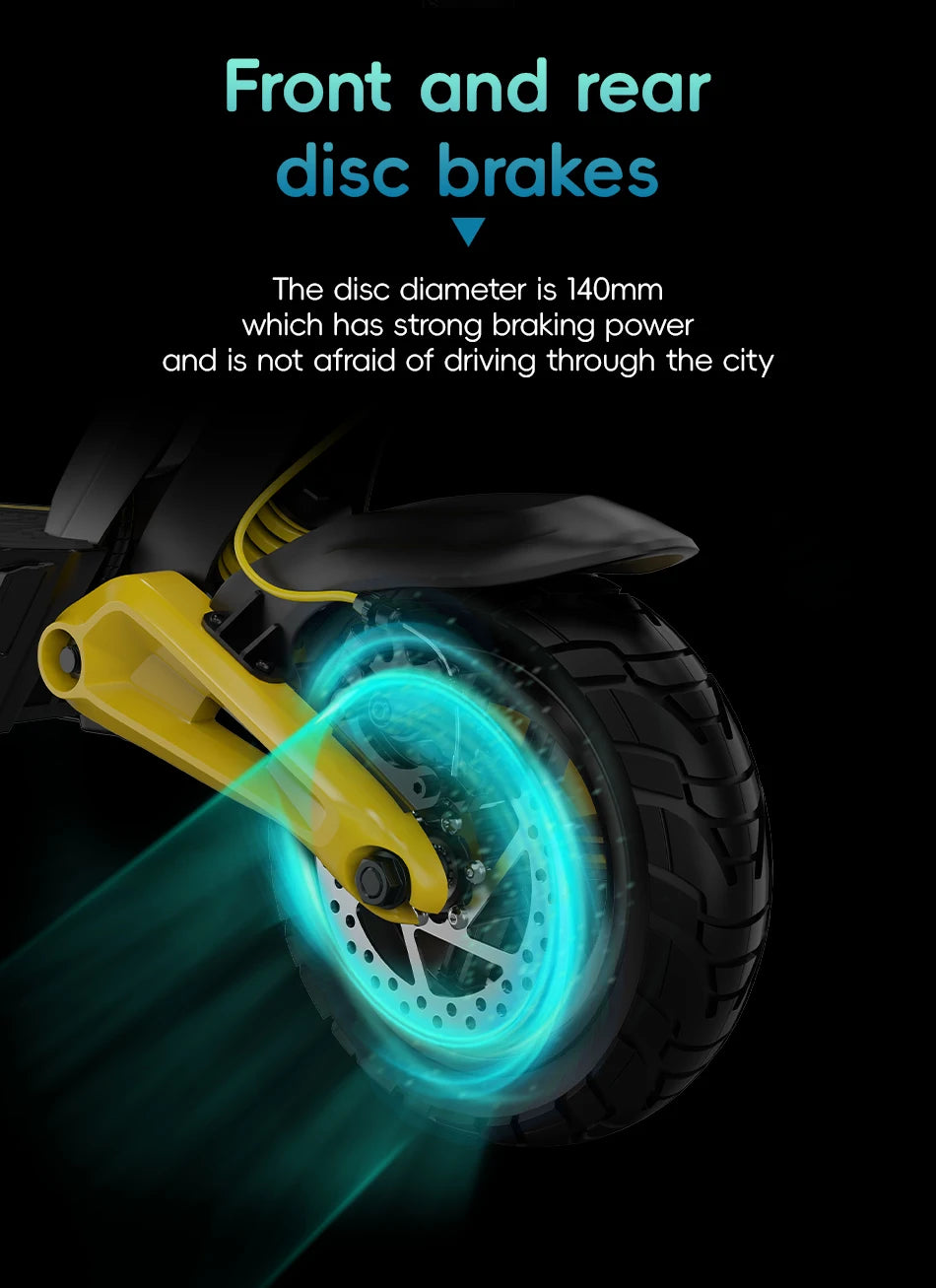 OOTD S10 Electric Scooter 1400W Motor 48V20AH Battery City Off-Road Electric Scooter Adult 10 Inch Foldable Electric Scooter.