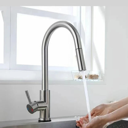 Kitchen Faucet Pull Out Brushed Nickle Stainless Steel Black Kitchen Mixed Tap Kitchen Sink Tap