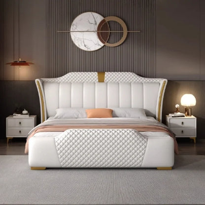 Luxuriöses Doppelbett mit Rahmen, 200 x 200 cm, King-Size-Bett, beleuchtet, 180 x 200, Queen-Size-Bett, luxuriöses, modernes, voll beleuchtetes 2-Personen-Schlafzimmer-Wohnmöbel